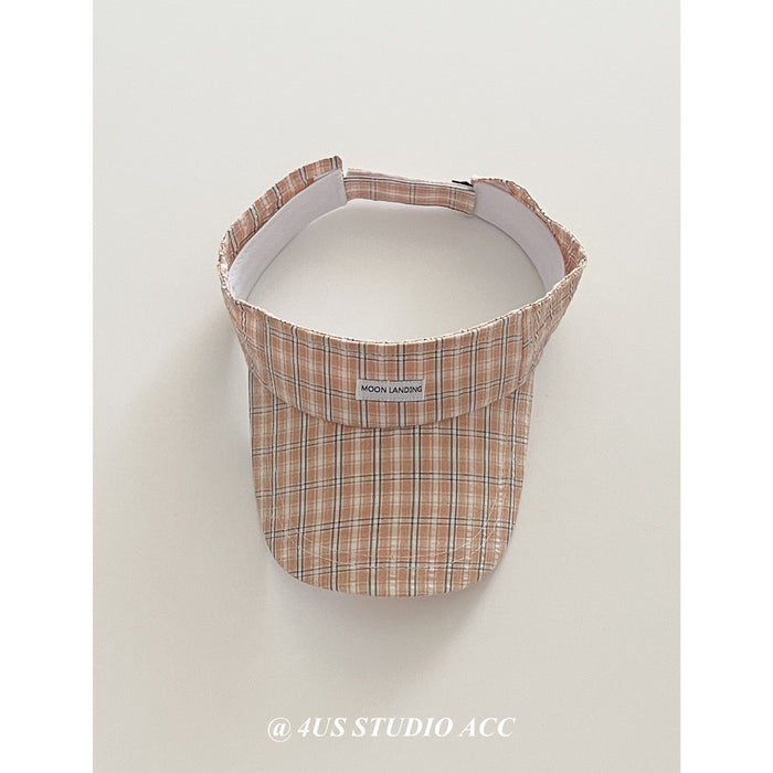 Wholesale Retro plaid hollow top baseball cap, big head enclosure for outdoor travel, sun shading duckbill cap