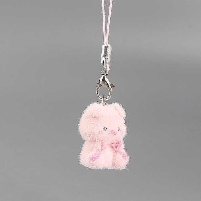 Wholesale Creative Cute Pet Pendant Flocked Small Animal 3D Bag Accessory Keychains