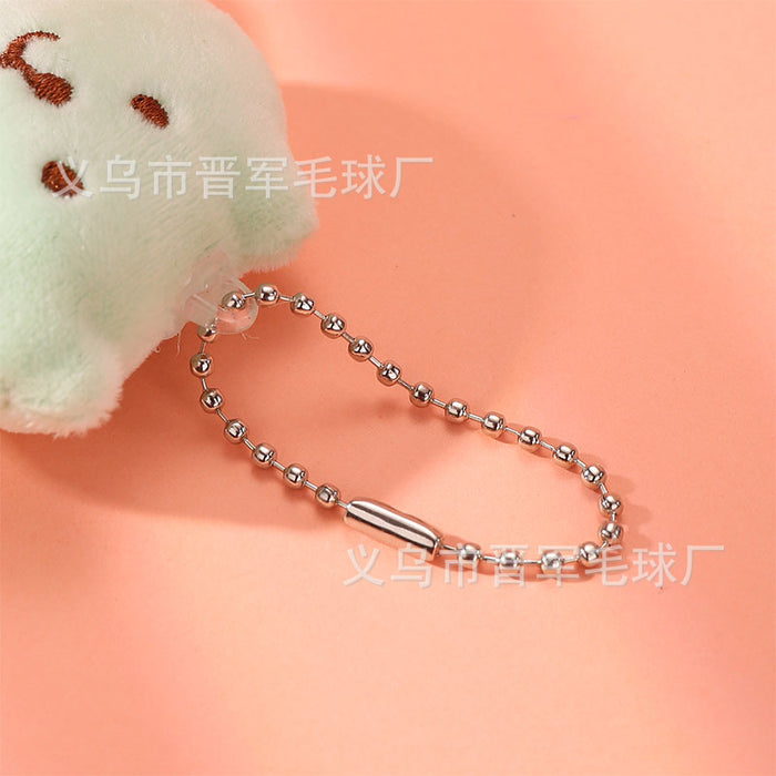 Wholesale Cute Cartoon Bear Plush Doll Bead Chain Pendant Cute Ball Skewer Bear Bag Keychain Pendant
