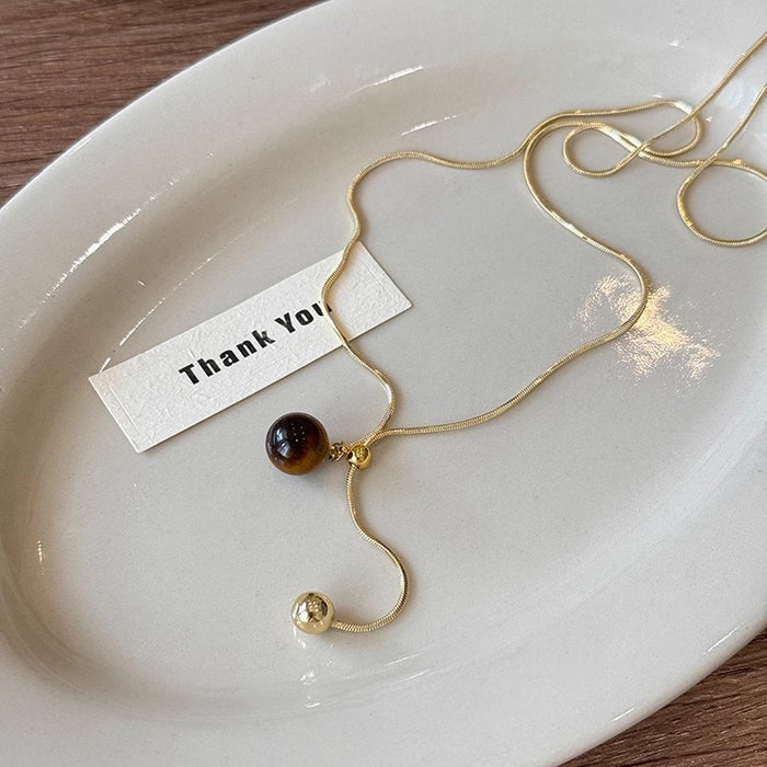 Wholesale  clavicle chain long sweater chain  retro personality necklace Gemstone Necklace