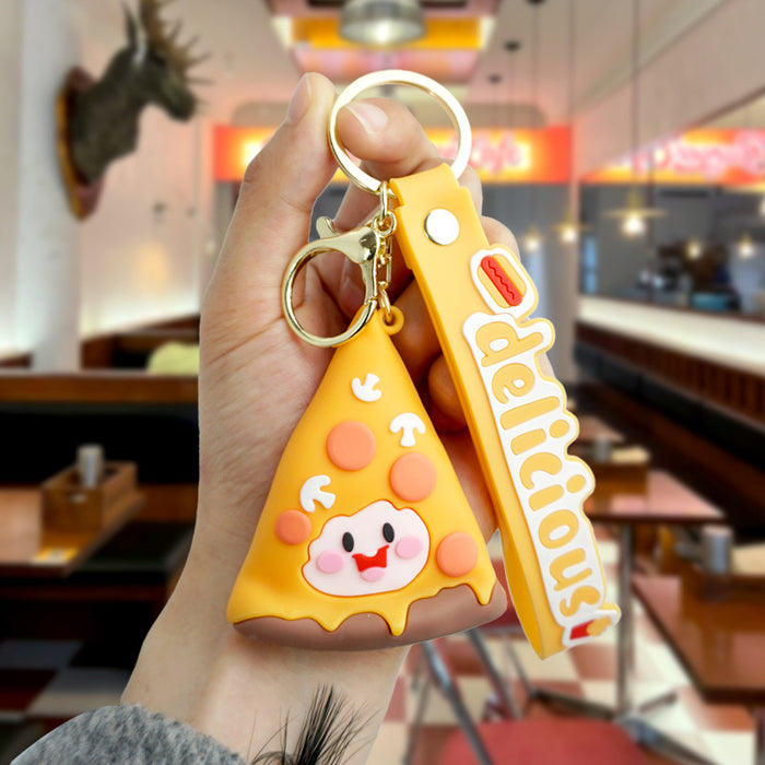 Wholesale Cartoon Simulation French Fries Burger Silicone Doll Keychain JDC-KC-Yexiang003