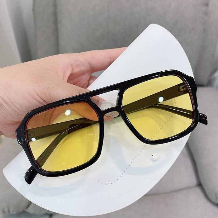 Wholesale Square Sunglasses Retro Large Frame Pilot Glasses Ocean Lens Sunglasses