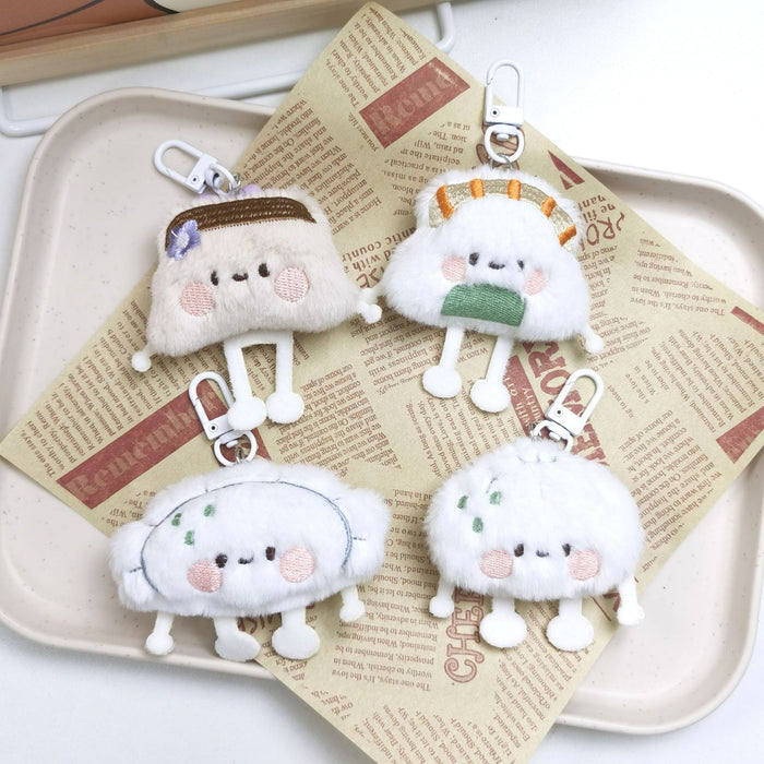 Wholesale Cute Cartoon Plush Doll Dumplings,  Buns,  Sushi Keychain Pendant,  Bag Pendant,  Gourmet Doll Pendant