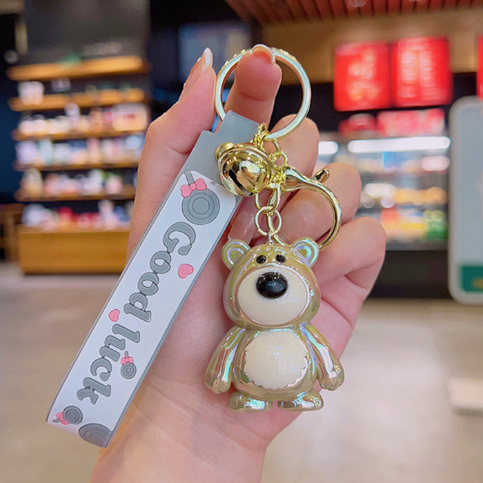 Wholesale Electroplating Creative Cartoon Cute Bear Acrylic Keychain JDC-KC-YD088