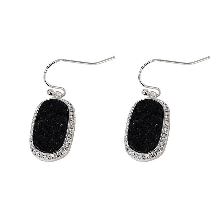 Wholesale Geometric Elliptical Resin Imitation Crystal Tooth Earrings
