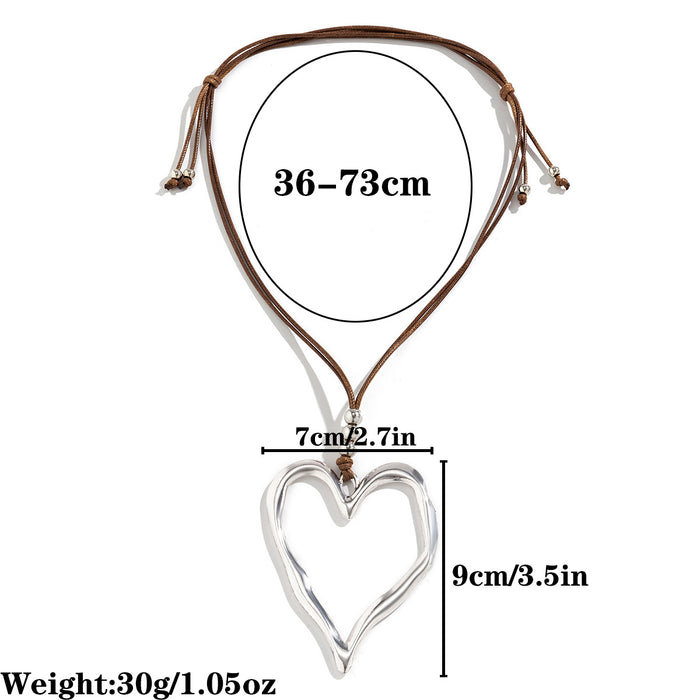 Wholesale Exaggerated Big Heart Fashion Sweater Chain JDC-NE-Gute001