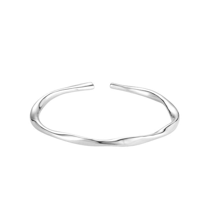 Wholesale Bracelet for women, niche design, high-end sensory element circle silver bracelet, fashionable and versatile bracelet