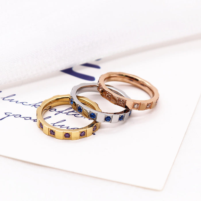 Wholesale Diamond studded ring for women, full diamond tail ring for couples, high-end versatile light luxury ring