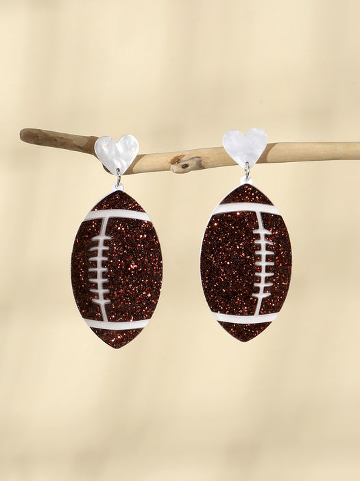 Wholesale Sporty ball-themed double-layer acrylic earrings