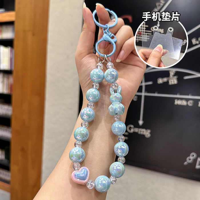 Wholesale Beaded Acrylic Keychain DIY Small Pendant Key Hanging Decoration Car Keychain