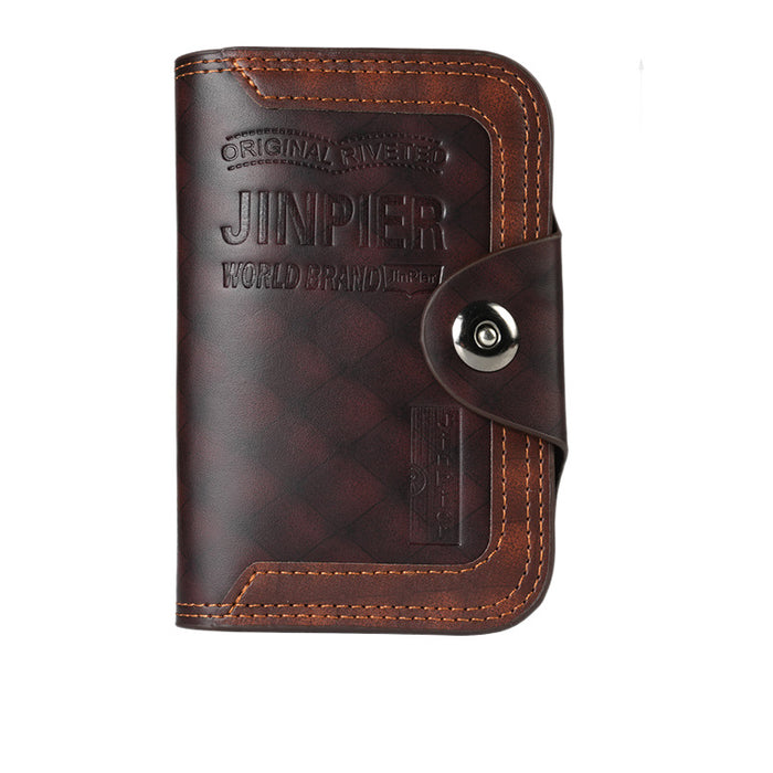 Wholesale Stylish Men' s Short Wallet PU Leather Business Commuting Multi-Card Zipper Wallet Black Everyday Use