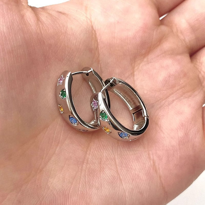 Wholesale Star Ear Buckle Earrings, Colorful Zircon Earrings, Rare New Product