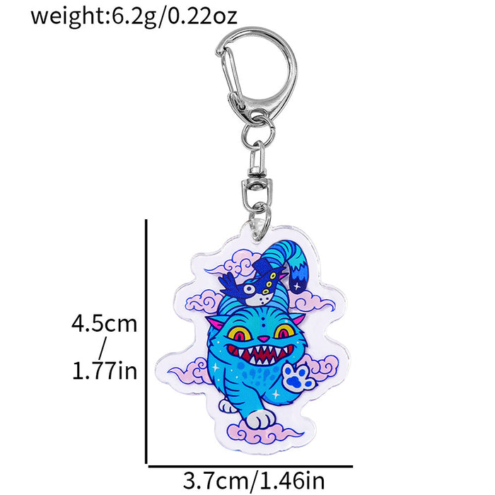 Wholesale Acrylic cute cartoon doubl sided keychain