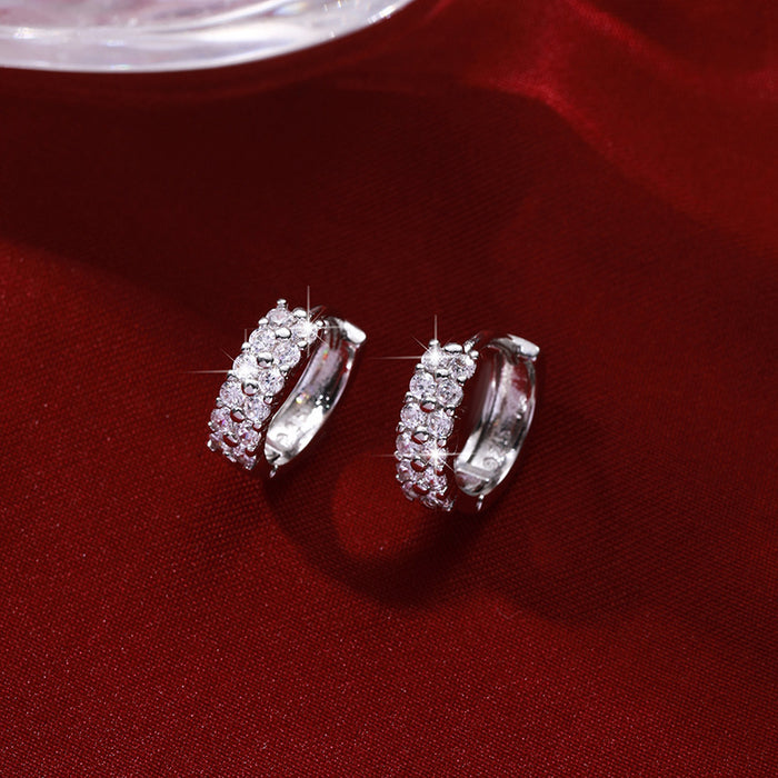 Wholesale jewelry ins wind geometry smooth diamond ear metal drop earrings