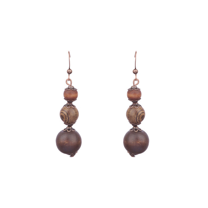 Wholesale Bohemian Wooden Earrings Hollow Flower Geometric Jewelry Accessory MOQ≥2