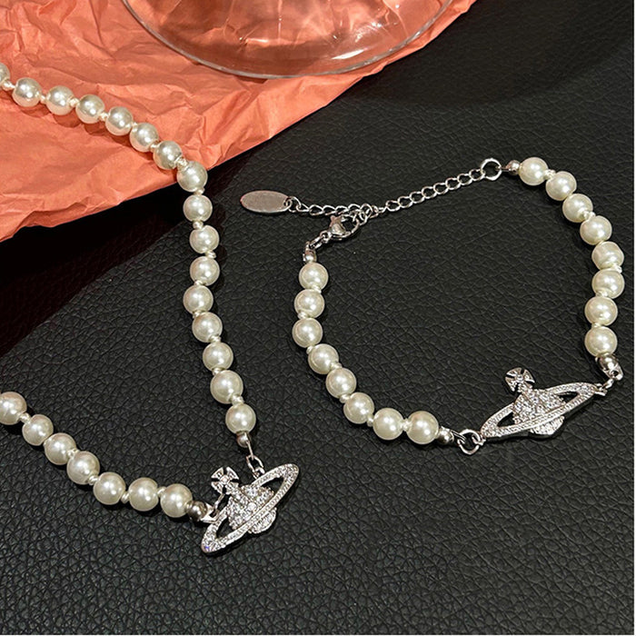 Wholesale Pearl necklace, high-end sweater chain, light luxury, fashionable design, collarbone chain