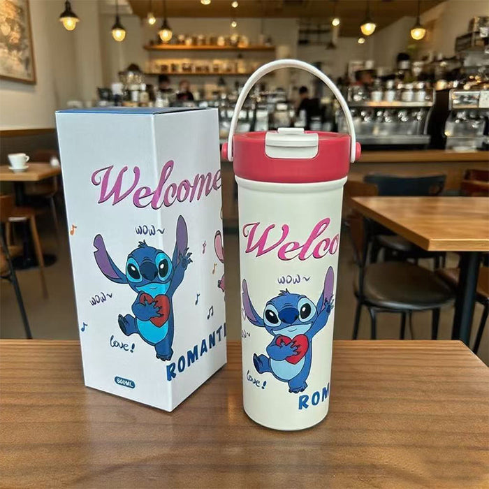 Wholesale Cartoon Thermos Cup Stainless Steel Coffee Cup Large-Capacity Straw Water Cup Fruit Tea Cup