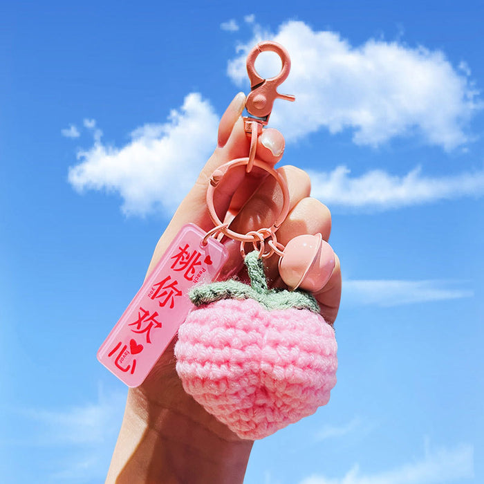 Wholesale Cute yarn crochet car keychain bag pendant