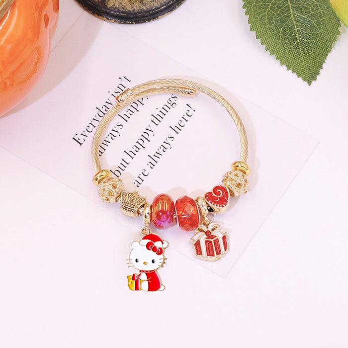 Wholesale Beaded Charm Bracelet Christmas Tree Cartoon Design MOQ≥2