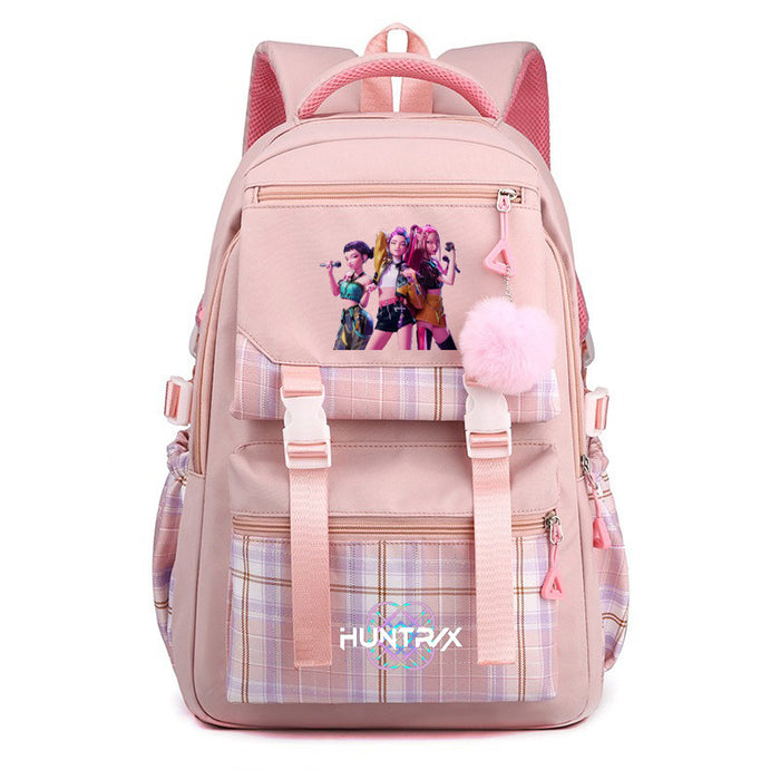 Wholesale K-pop printed large-capacity student backpack bags for middle and high school students.