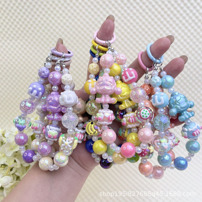 Wholesale Creative Cartoon Hand-painted Beads Mobile Phone Hanging Chain Bag Decorative Pendant DIY Accessories for Girlfriends