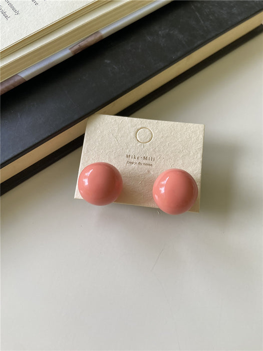Wholesale New Colored Candy Ball Earrings Silver Needle Temperament Round Earrings Earrings