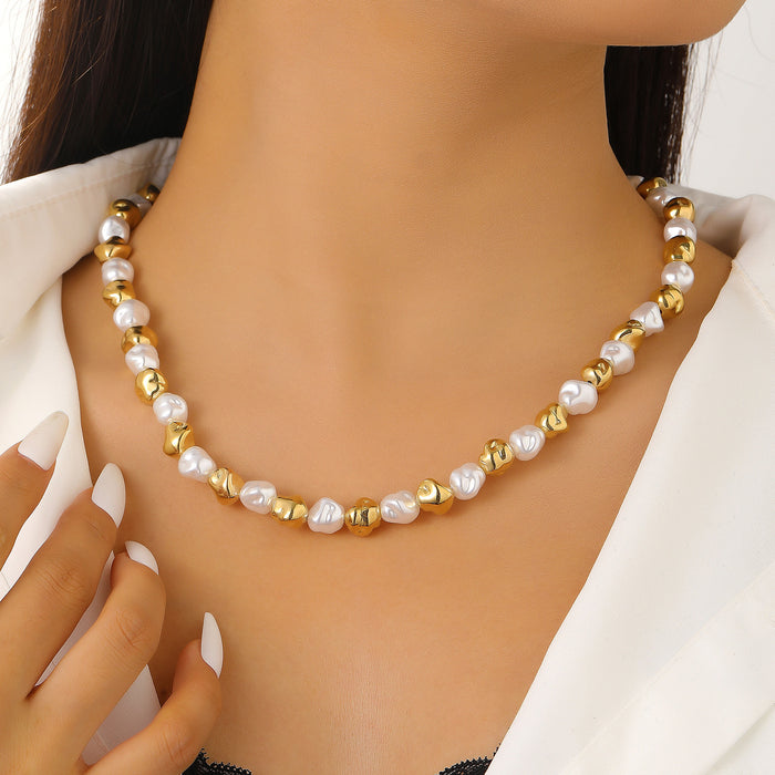 Wholesale Simple irregular patchwork heart necklace