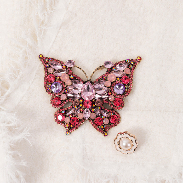 Wholesale Crystal Diamond Butterfly Brooch Badge Pin Clothing Brooch