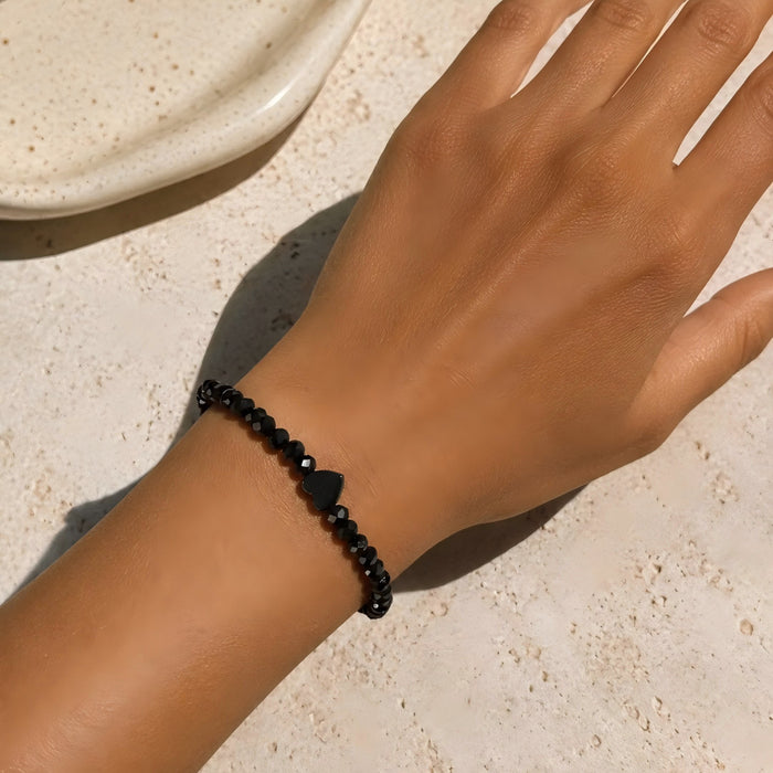 Wholesale Beach Vacation Style Double Heart Beaded Jewelry Set Alloy Necklace and Bracelet MOQ≥2