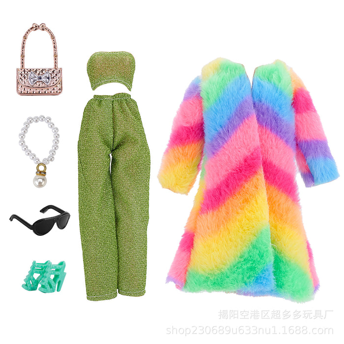 Wholesale 11 inch doll fashion design doll dress a variety of large plush coat