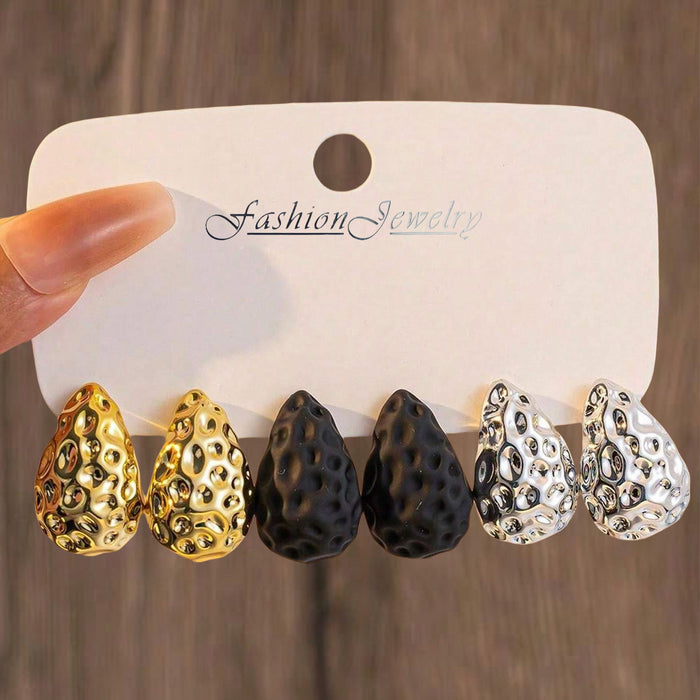 Wholesale Water droplet earring set macaron color niche high-end temperament ear accessory