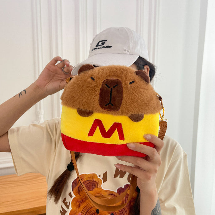 Wholesale Plush Bag Women's Fashion Cute Bear Cartoon Shoulder Crossbody Bag Capibala Capybara Coin Purse