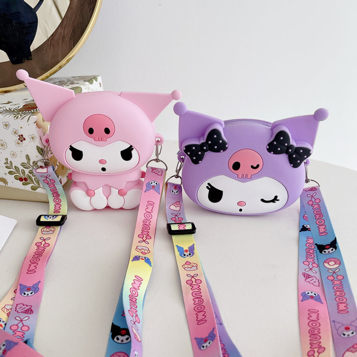 Wholesale Silicone coin purse crossbody bag cute pendant key bag storage wallet