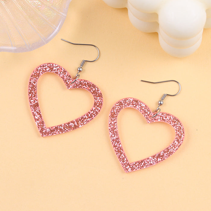Wholesale Stylish Multi-Colored Heart Acrylic Simple Earrings