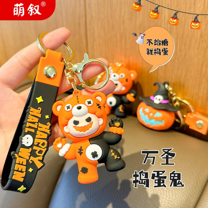 Wholesale Fun Glowing Pumpkin  Keychain PVC Car Key Accessory Gift MOQ≥2
