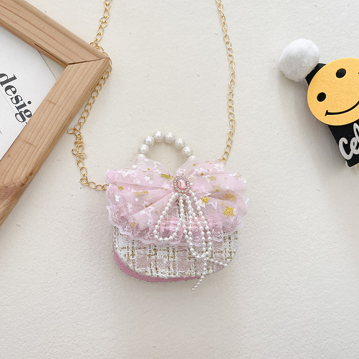 Wholesale Children's Fashion Cute Pearl Wool Handbag JDC-SD-YuanDuo065
