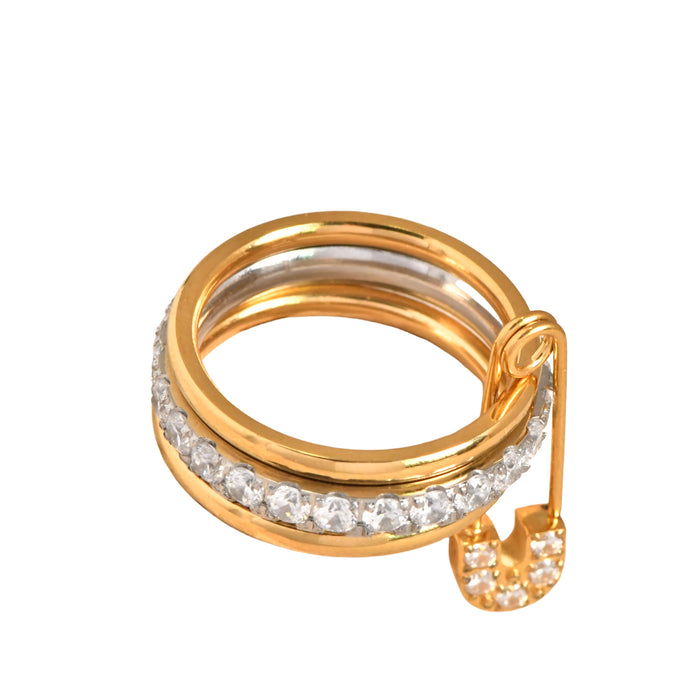 Wholesale The design is full of gold ring buckle and diamond multi-layer ring,  which is fashionable and stylish
