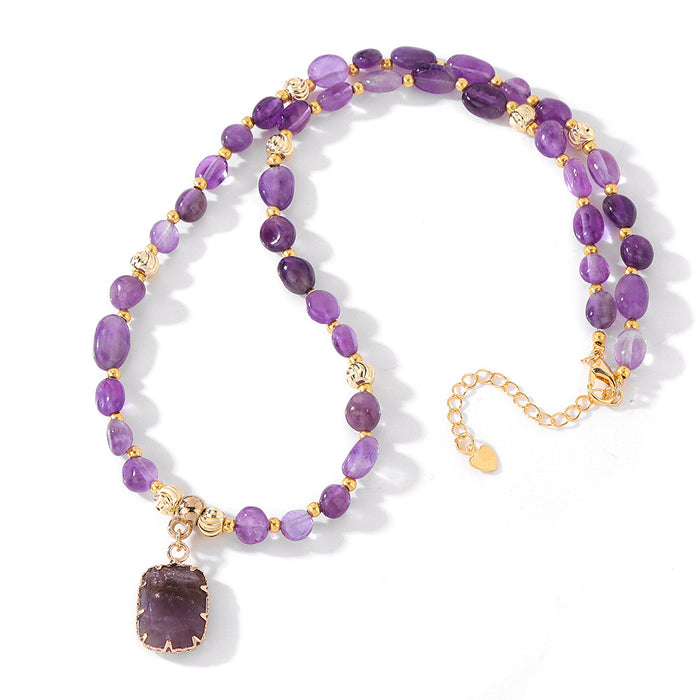 Wholesale Inlaid pendant pumpkin shaped beads and irregular stone beaded necklace