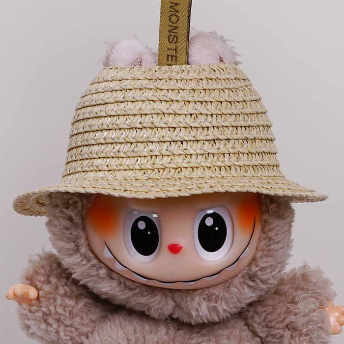 Wholesale  mini hollow top woven straw hat dome wave pull cloth leaking ear hat dress-up baby clothes accessories