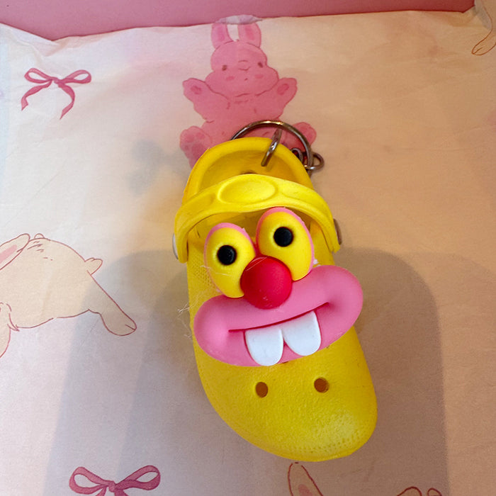 Wholesale Funny compact mini slippers hole shoes car couple keychain