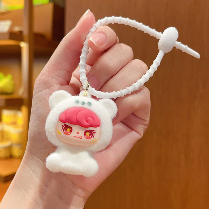 Wholesale Cartoon Flocked  Bear Pendant Cute Bag Desktop Decoration