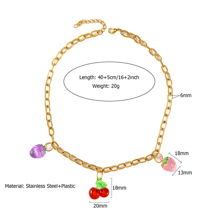 Wholesale Fashionable original scallop necklace with oil dripping eyes, sea scallop stainless steel chain hanging pendant necklace