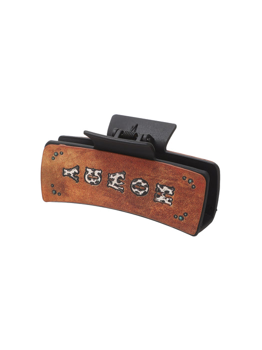 Wholesale Western Style Leather Hairpin Sunflower English Alphabet Clip Women Shark Clip