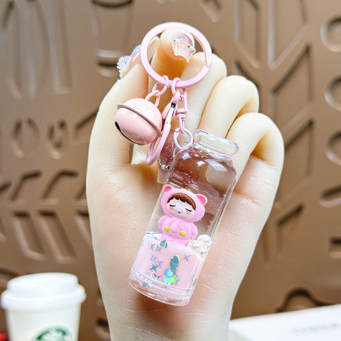 Wholesale Bear keychain student backpack pendant ornament milk pink doll cute