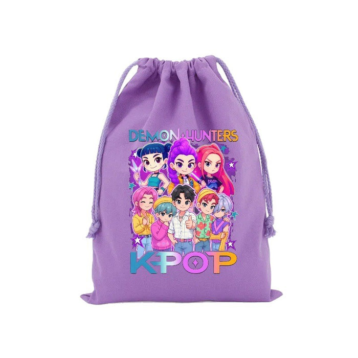 Wholesale Cartoon Canvas Drawstring Travel Storage Bag Handbags