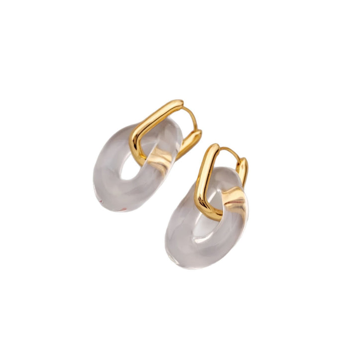 Wholesale  U-ring resin transparent ear buckle trendy earrings
