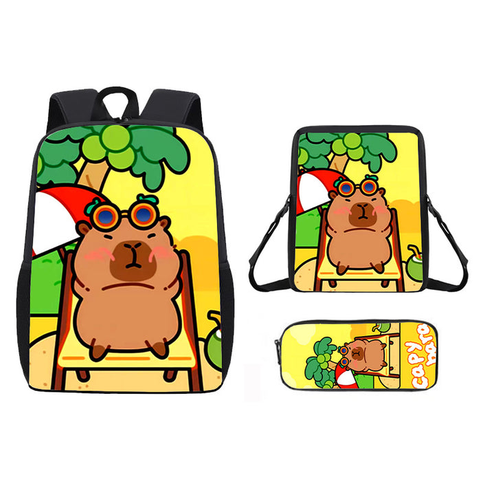 Wholesale Capybara Cute Cartoon Schoolbag  Students Large Capacity Backpack Rucksack