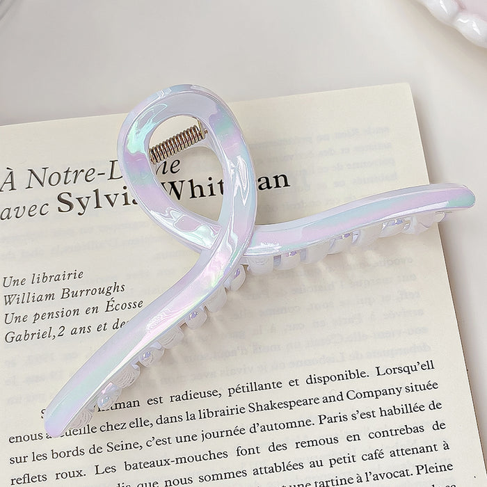 Wholesale Stylish Pearlescent Mermaid Large Hair Claw Clip Plastic Grip