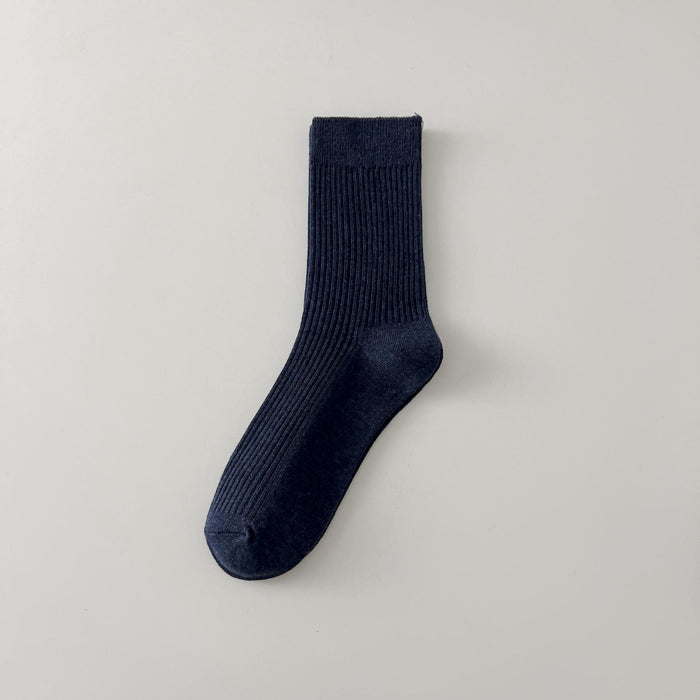 Wholesale Solid color men's socks, fashionable mid tube socks, breathable, sweat absorbing, comfortable cotton socks