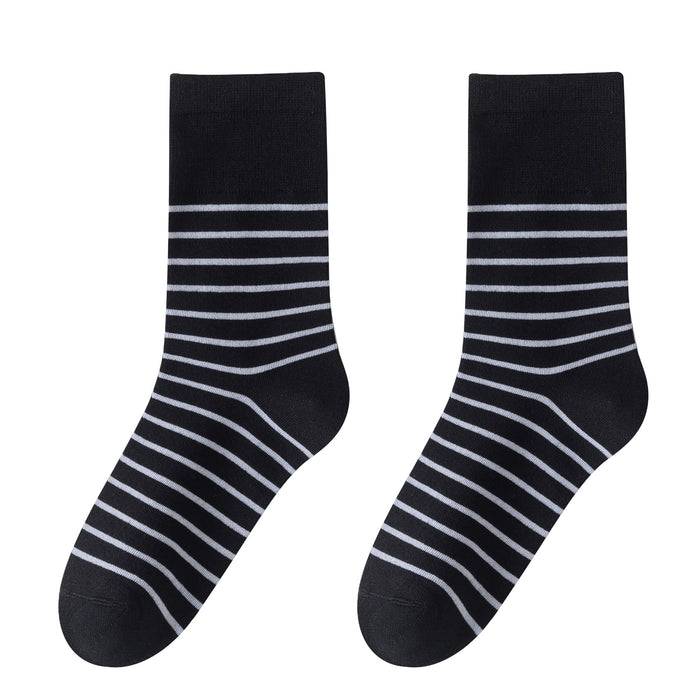 Wholesale Socks made of pure cotton with white stripes, women's sweat absorbing long tube, women's cotton socks